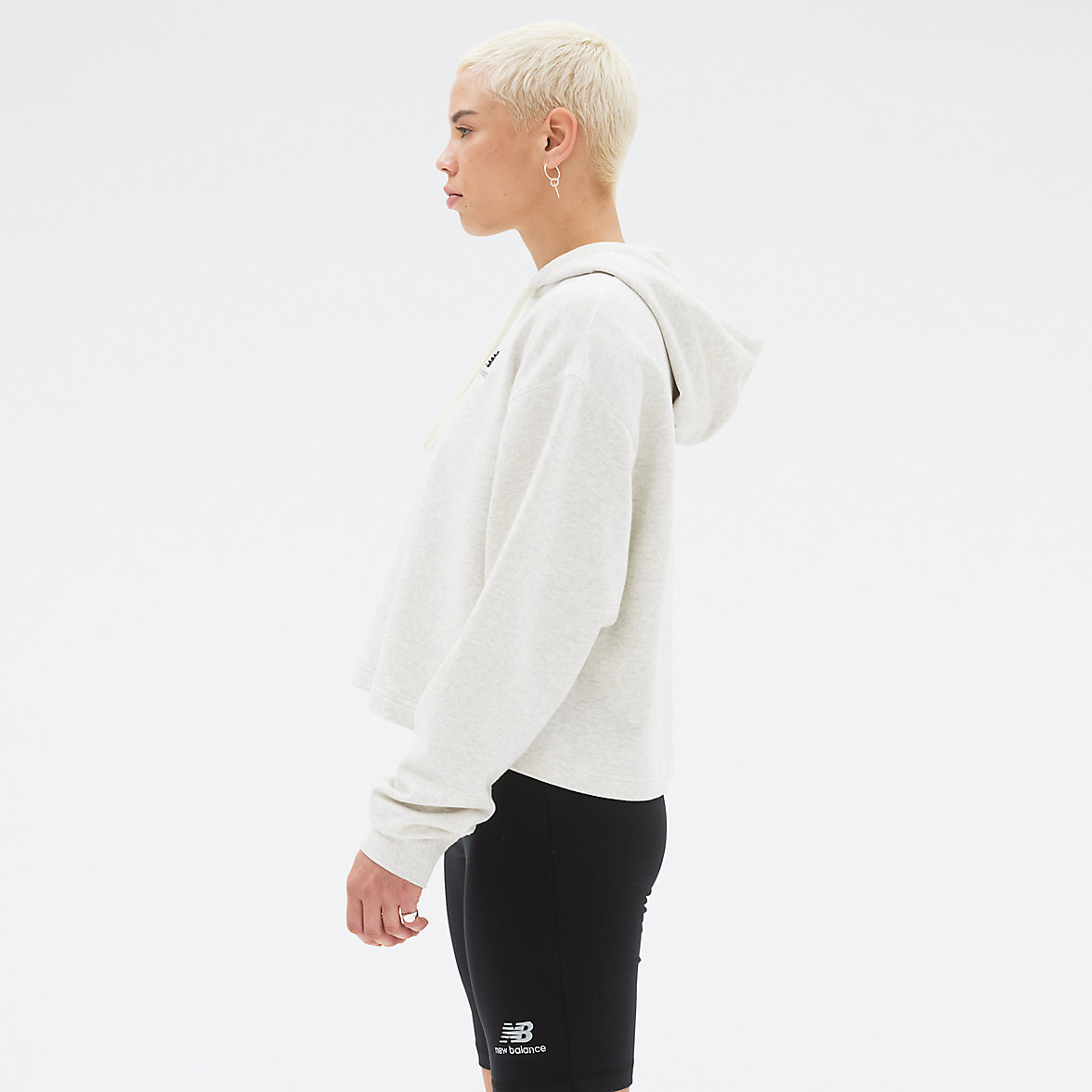 Bluzy Z Kapturem New Balance Uni-ssentials French Terry Crop Damskie Głęboka Niebieskie | 231750-ZTY
