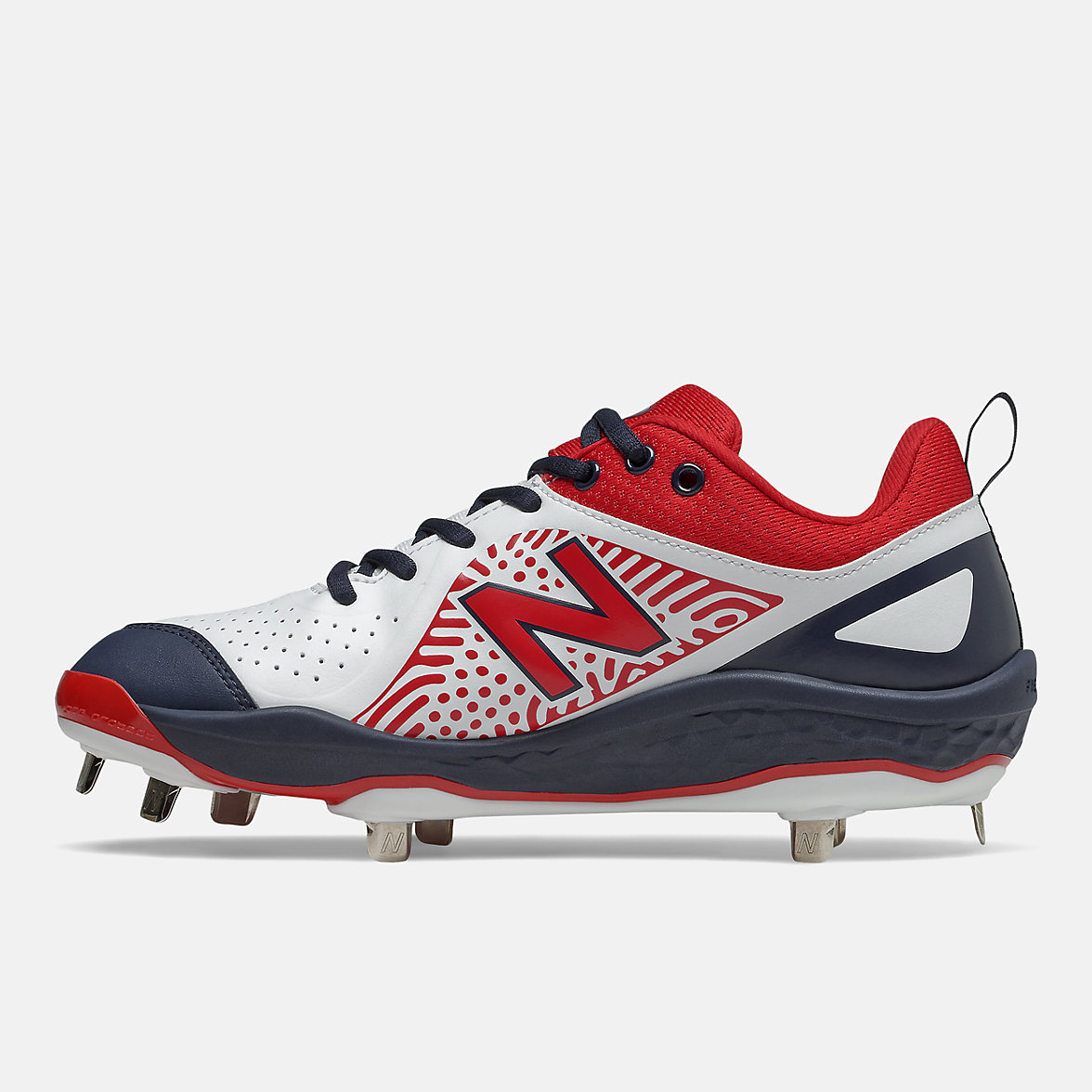 Buty do Softball New Balance Fresh Foam Velo v2 Metal Damskie Czerwone Białe Niebieskie | 481275-SKN