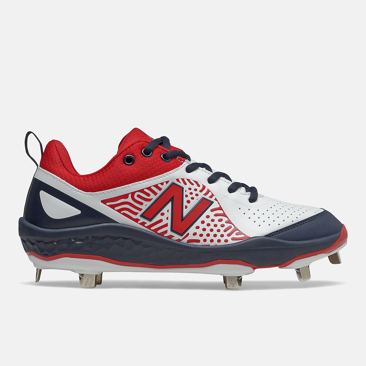Buty do Softball New Balance Fresh Foam Velo v2 Metal Damskie Czerwone Białe Niebieskie | 481275-SKN