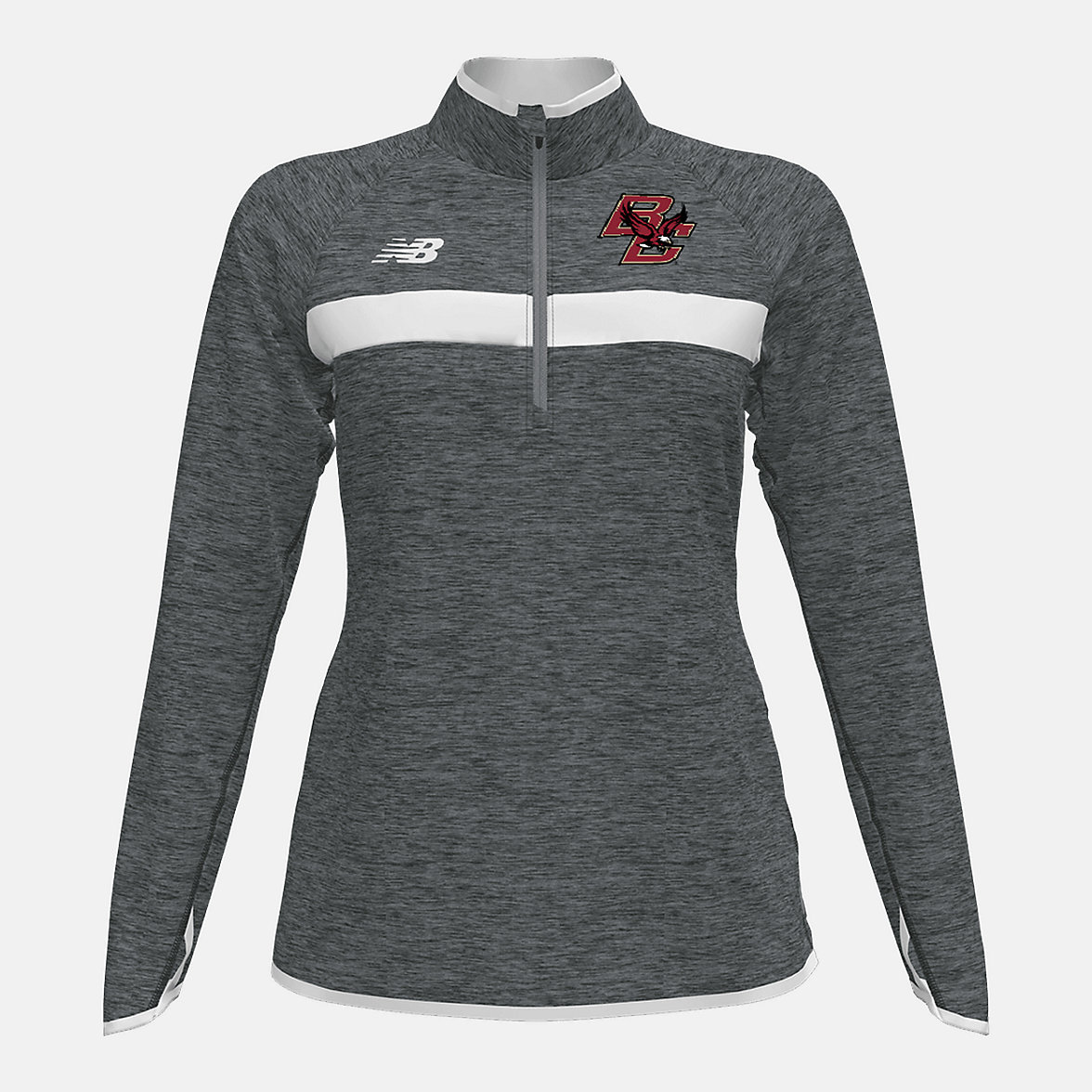 Koszule New Balance Athletics Half Zip (Boston College) Damskie Białe | 193687-OLT