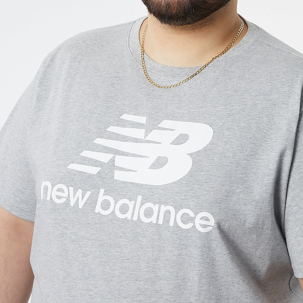 Koszule New Balance Essentials Stacked Logo Męskie Szare | 705482-IBP