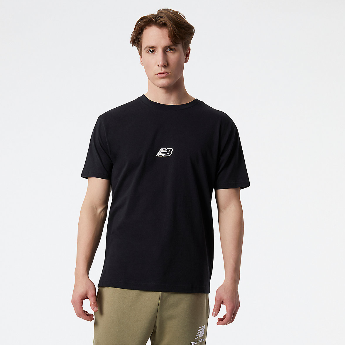 Koszule New Balance NB Essentials Grafiką 2 Męskie Czarne | 725640-QFR