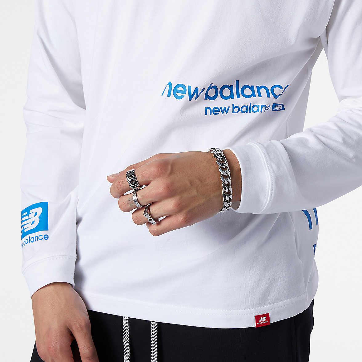 Koszule New Balance NB Essentials ID Long Męskie Białe | 130497-ZMW