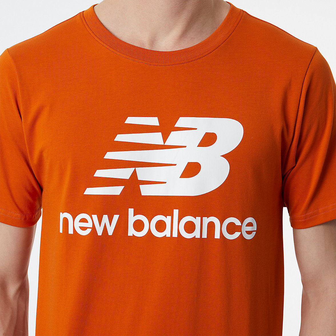 Koszule New Balance NB Essentials Stacked Logo Męskie Pomarańczowe | 729483-YHJ