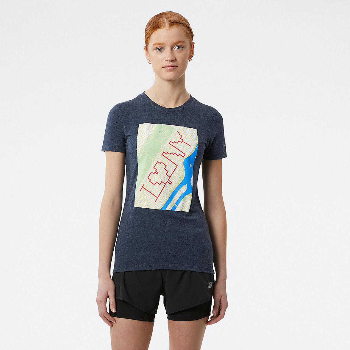 Koszule New Balance Run For Life Boroughs Grafiką Damskie Kolorowe | 047831-VIA