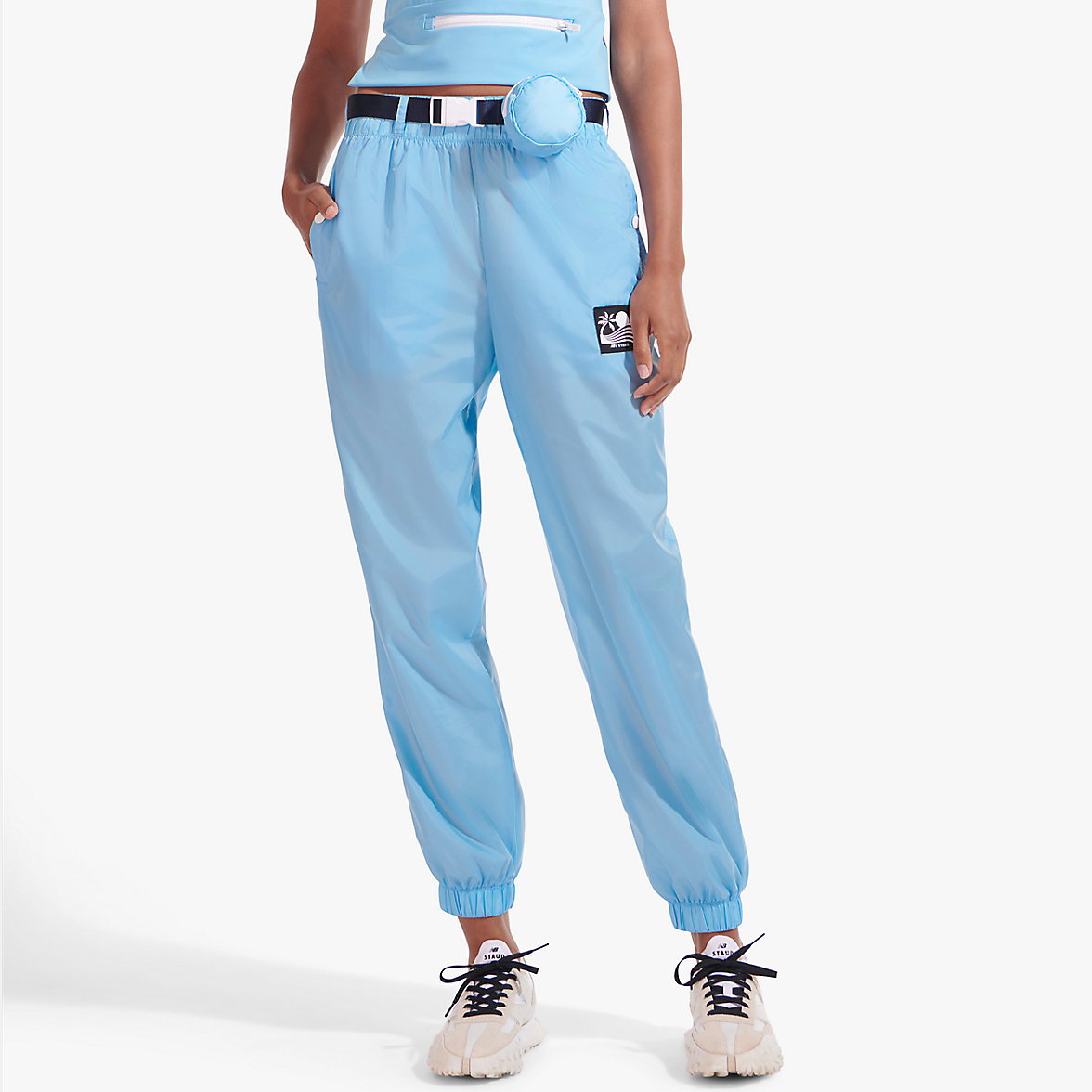 Legginsy New Balance STAUD Track Damskie Niebieskie | 059276-BYO