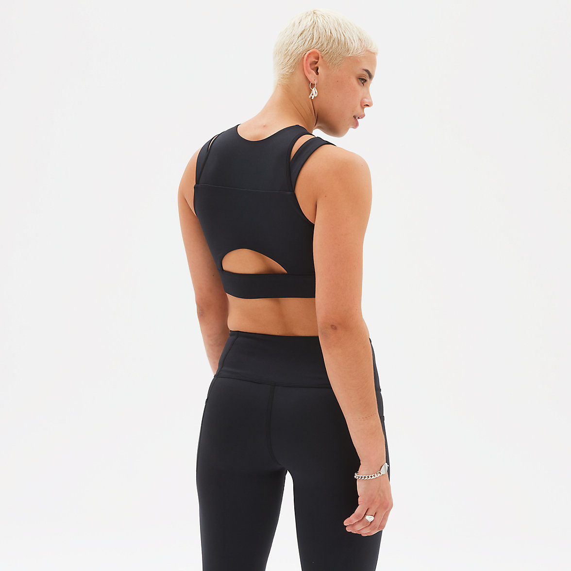 Staniki Sportowe New Balance Shape Shield Crop Damskie Czarne | 546201-KVP