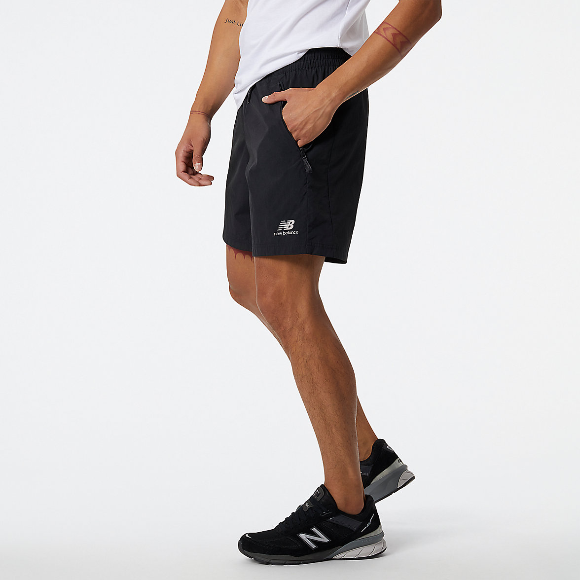 Szorty New Balance NB Athletics Wiatr Męskie Czarne | 894013-EXL