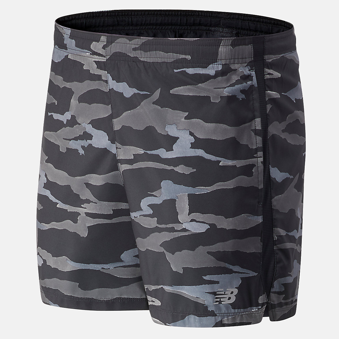 Szorty New Balance Printed Accelerate 5 inch Męskie Czarne Szare | 890514-NCE