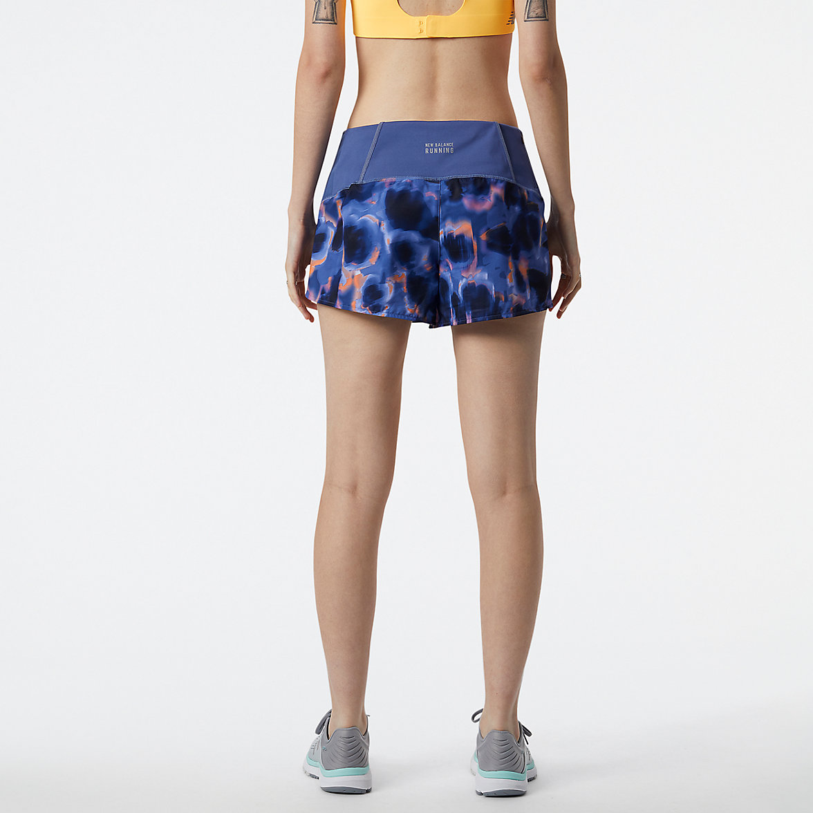 Szorty New Balance Printed Impact 3in Damskie Niebieskie | 496508-ABX