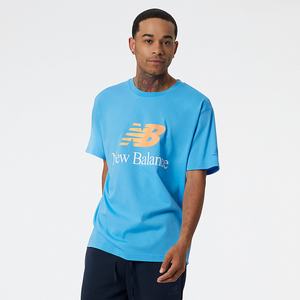 Koszule New Balance NB Essentials Celebrate Split Logo Męskie Niebieskie | 856943-JDZ