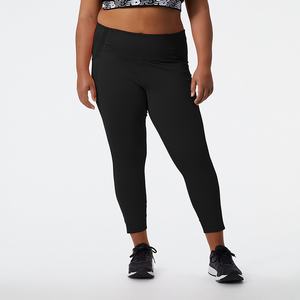 Legginsy New Balance Shape Shield 7/8 Damskie Czarne | 528136-MKH