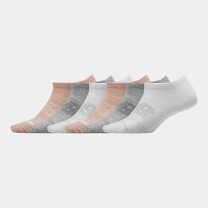Skarpety New Balance Płaskie Knit No Show 6 Pack Damskie Białe Różowe | 087316-PDE