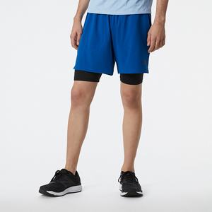 Szorty New Balance R.W.Tech 7 Inch 2-in-1 Męskie Niebieskie | 508627-CUG